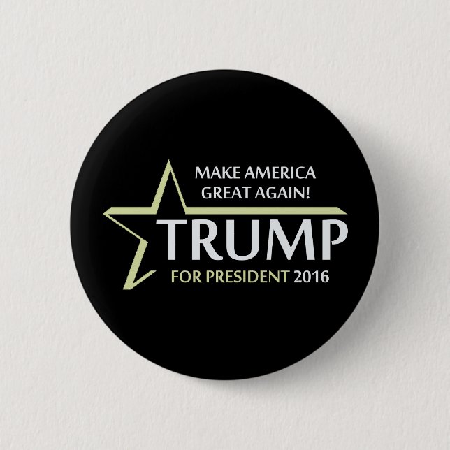 Chapa Redonda De 5 Cm Donald Trump 2016 (Anverso)