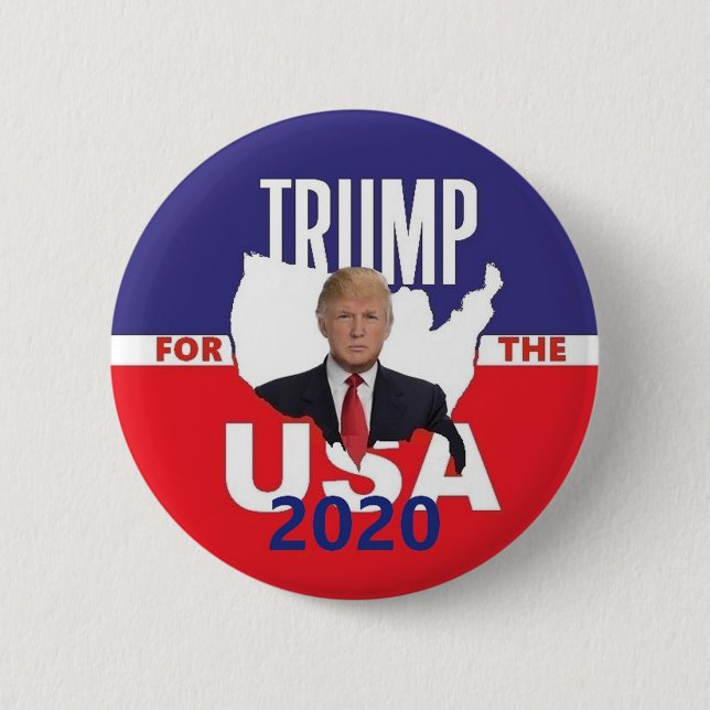 Chapa Redonda De 5 Cm Donald Trump 2020 (Anverso)