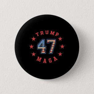 Chapa Redonda De 5 Cm Donald Trump 2024 45 47 megabandera estadounidense