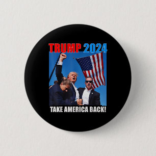 Chapa Redonda De 5 Cm Donald Trump 2024 recuperó la bandera estadouniden