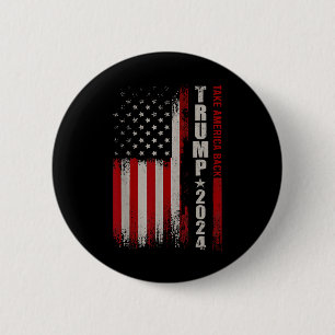 Chapa Redonda De 5 Cm Donald Trump 2024 Toma América Ck Bandera American