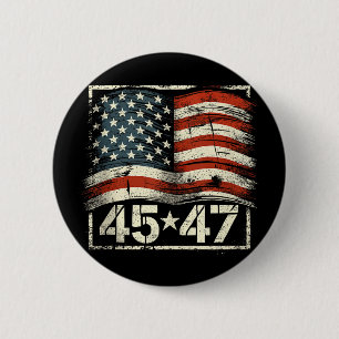 Chapa Redonda De 5 Cm Donald Trump 45 47 Inauguración de presidente 2025