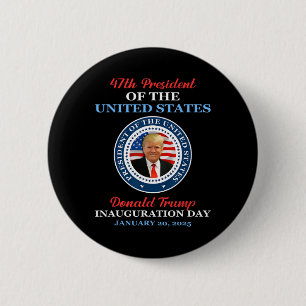 Chapa Redonda De 5 Cm Donald Trump 47º Presidente Inauguración Usa 2025