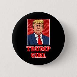 Chapa Redonda De 5 Cm Donald Trump Chica divertida gran presidente estad
