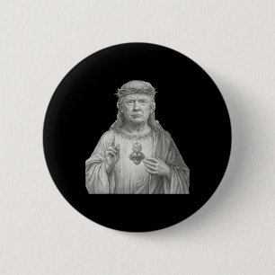 Chapa Redonda De 5 Cm Donald Trump como Jesús - Fe y patriotismo para C