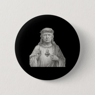 Chapa Redonda De 5 Cm Donald Trump como Jesús - Fe y patriotismo para C