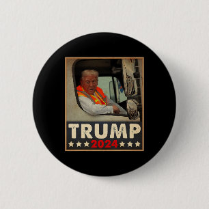 Chapa Redonda De 5 Cm Donald Trump En Camión Garge Equipo Garge Para Tru