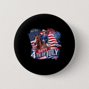 Chapa Redonda De 5 Cm Donald Trump Feliz 4 de julio para patriotas Ameri
