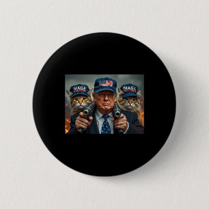 Chapa Redonda De 5 Cm Donald Trump Hace Que Los Gatos Sean Seguros De Nu