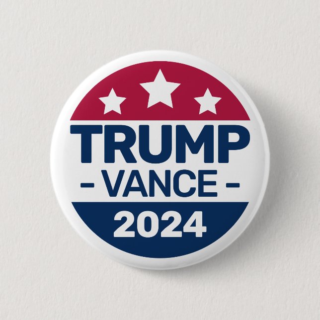 Chapa Redonda De 5 Cm Donald Trump JD Vance 2024 (Anverso)