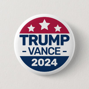 Chapa Redonda De 5 Cm Donald Trump JD Vance 2024