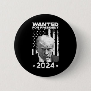 Chapa Redonda De 5 Cm Donald Trump Mug Shot Se Quiere Para Los Ee.Uu. Pr