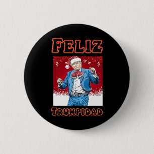 Chapa Redonda De 5 Cm Donald Trump Navidades Feliz Trumpido