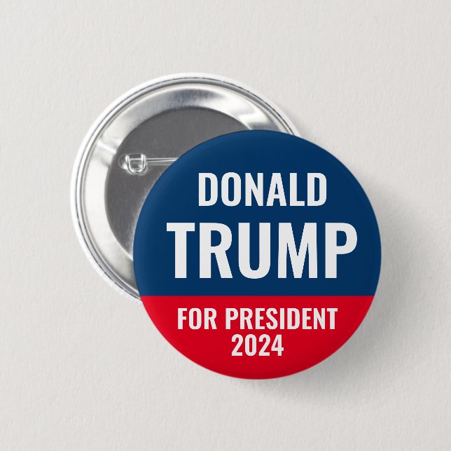 Chapa Redonda De 5 Cm Donald Trump para presidente 2024 (Anverso y reverso)
