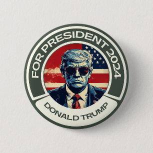 Chapa Redonda De 5 Cm Donald Trump para presidente 2024