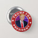 Chapa Redonda De 5 Cm Donald Trump para presidente Photo Pinback Button (Anverso y reverso)