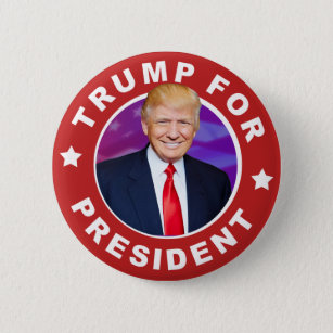 Chapa Redonda De 5 Cm Donald Trump para presidente Photo Pinback Button