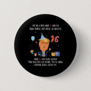 Chapa Redonda De 5 Cm Donald Trump Presidente Divertido Cumpleaños 16 Tr