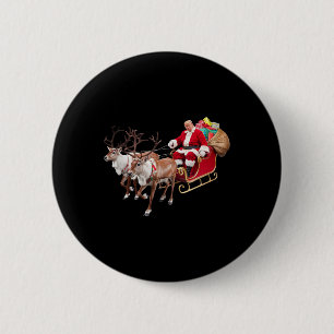 Chapa Redonda De 5 Cm Donald Trump Santa Claus Navidades de Sleigh Navid