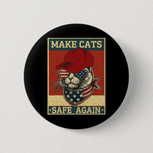 Chapa Redonda De 5 Cm Donald Trump Vuelve a Hacer Seguros a los Gatos So