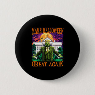 Chapa Redonda De 5 Cm Donald Trump Zombie Haz que Halloween sea genial d