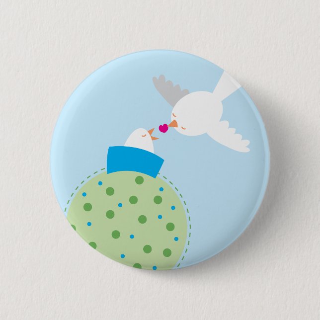 Chapa Redonda De 5 Cm donante de los pájaros del amor (Anverso)