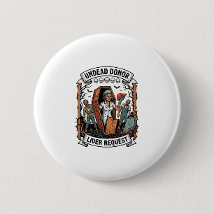 Chapa Redonda De 5 Cm Donante de órganos zombie grabado vintage camiseta
