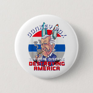 Chapa Redonda De 5 Cm Donkey Pox Gran MAGA Rey Trump UltrA MAGA US Ind
