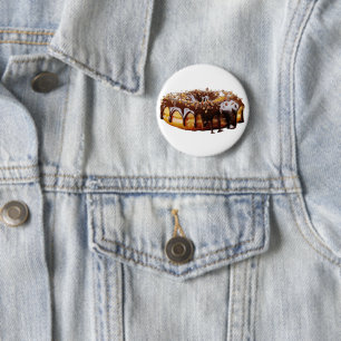 Chapa Redonda De 5 Cm Donut decadente de SlipperyJoe's cubierto con un g