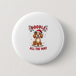 Chapa Redonda De 5 Cm Doodle Todo El Camino Gorra De Santa Divertida Gol