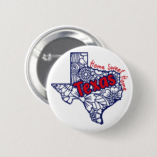 Chapa Redonda De 5 Cm Doodles de Texas Floral
