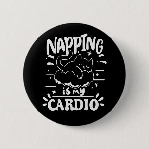 Chapa Redonda De 5 Cm Dormir Es Mi Cardio Diseño Divertido Sencillo De G