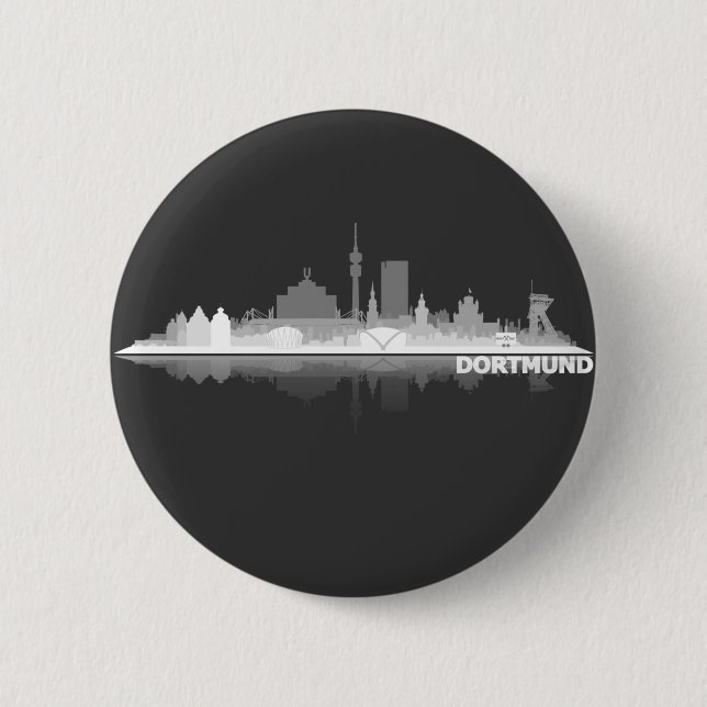 Chapa Redonda De 5 Cm Dortmund City horizonte Button (Anverso)