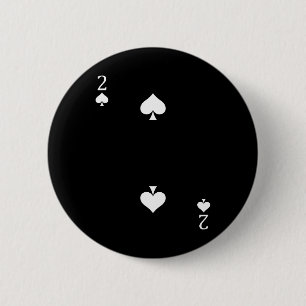 Chapa Redonda De 5 Cm Dos (2) De Spades Poker Card Jugando Con Tarjeta