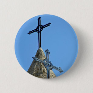 Chapa Redonda De 5 Cm Dos cruces