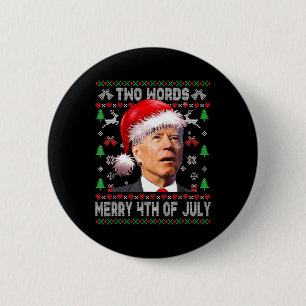 Chapa Redonda De 5 Cm Dos Palabras Feliz 4 De Julio Navidades Joe Biden