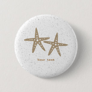 Chapa Redonda De 5 Cm Dos Starfish Beach Ocean Birday Pin BUTTON