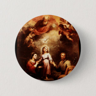 Chapa Redonda De 5 Cm Dos Trinities - la familia santa - Murillo