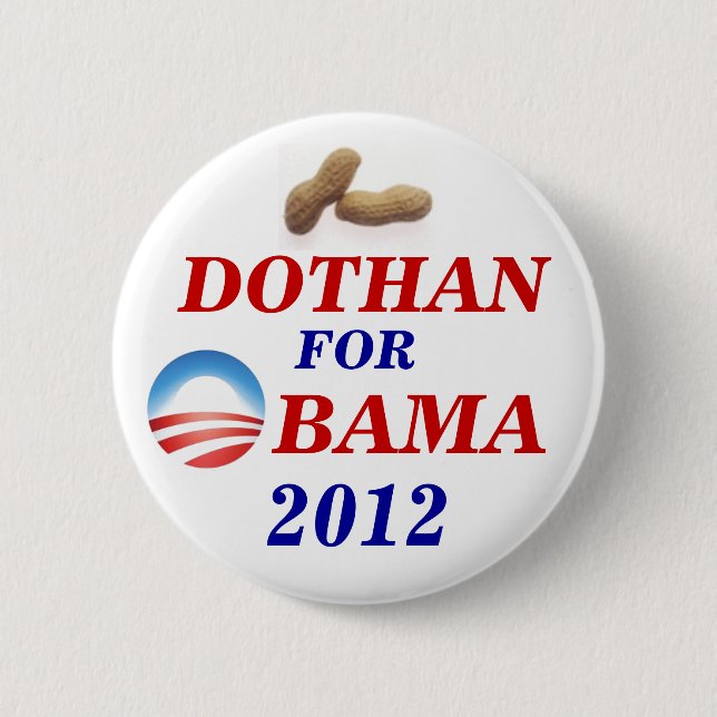 Chapa Redonda De 5 Cm Dothan para Obama (Anverso)