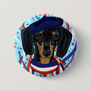 Chapa Redonda De 5 Cm Doxie Francés