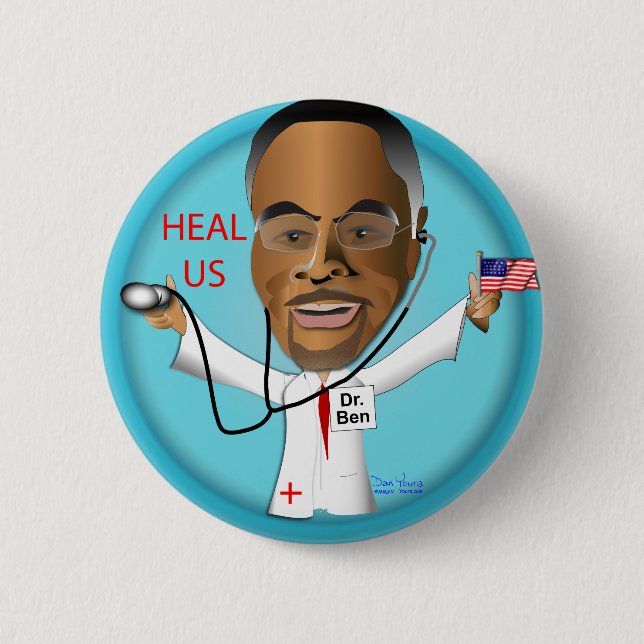 Chapa Redonda De 5 Cm Dr. Ben Heal EE.UU. (Anverso)