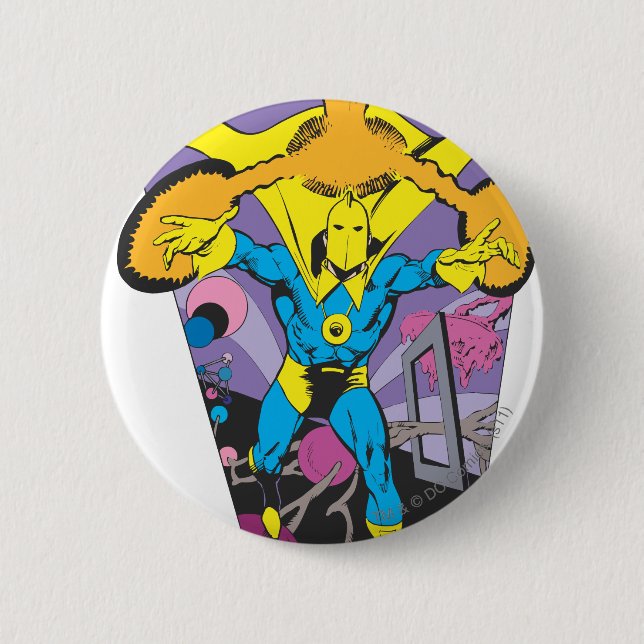 Chapa Redonda De 5 Cm Dr. Fate manipula la magia (Anverso)