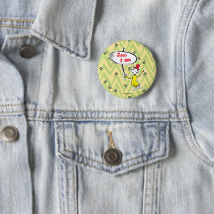 Chapa Redonda De 5 Cm Dr. Seuss   Sam-I-Am sosteniendo cartel