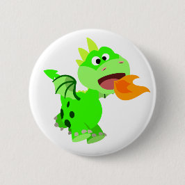 Chapa Redonda De 5 Cm Dragón bebé Personalizado que escupe incendios