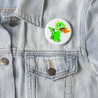 Chapa Redonda De 5 Cm Dragón bebé Personalizado que escupe incendios