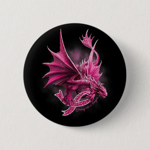 Chapa Redonda De 5 Cm Dragón Con Conciencia Sobre El Cáncer De Mama De C