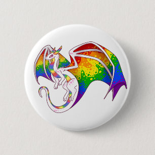 Chapa Redonda De 5 Cm Dragón del orgullo arcoiris