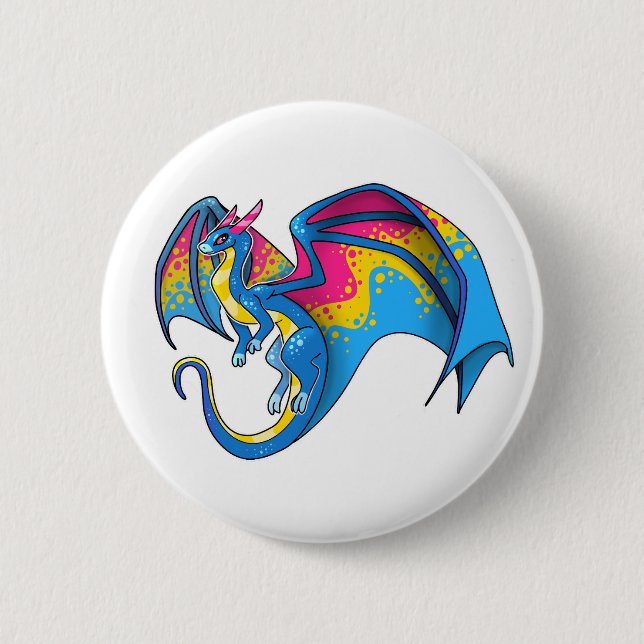 Chapa Redonda De 5 Cm Dragón del Orgullo Pan (Anverso)