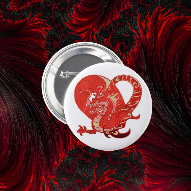 Chapa Redonda De 5 Cm Dragon Heart Valentine (Dragon Heart Valentine Button)
