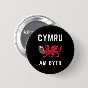 Chapa Redonda De 5 Cm Dragón Rojo Galés Cymru Raíces Rugby Fan Bandera d